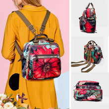 Laden Sie das Bild in den Galerie-Viewer, Multifunktionaler wasserdichter Rucksack mit Blumendruck