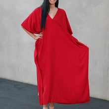 Laden Sie das Bild in den Galerie-Viewer, Einfarbiges Lockeres Urlaubskleid
