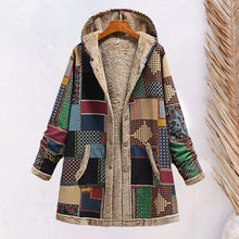Laden Sie das Bild in den Galerie-Viewer, Kapuzen-Sweatshirt-Mantel aus Baumwolle und Fleece