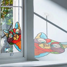 Laden Sie das Bild in den Galerie-Viewer, Handgefertigter Gebeizter Katzen-Sonnenfänger für Fenster