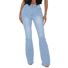 Laden Sie das Bild in den Galerie-Viewer, Damen Modische Schlagjeans