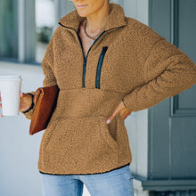 Laden Sie das Bild in den Galerie-Viewer, Lammfleece-Sweatshirt mit Reißverschluss