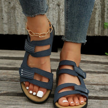 Laden Sie das Bild in den Galerie-Viewer, Lässige bequeme Damen-Sandalen aus Leder mit Klettverschluss