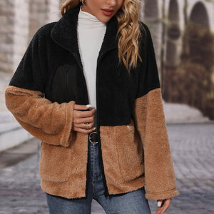 Cardigan-Jacke mit Farbblock-Panel