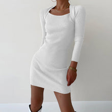 Laden Sie das Bild in den Galerie-Viewer, Sexy Pulloverkleid mit quadratischem Ausschnitt
