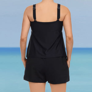 Einfarbiger Bikini mit Taschen