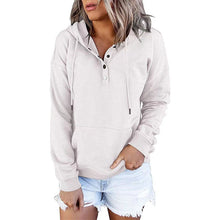 Laden Sie das Bild in den Galerie-Viewer, Langärmliges Lockeres Lässiges Sweatshirt mit Kordelzug