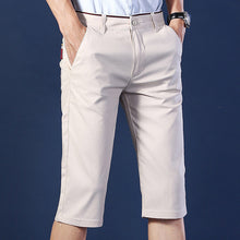 Laden Sie das Bild in den Galerie-Viewer, Elastische Faltenfreie Mittelgroße Anzughose für Herren aus Eisseide