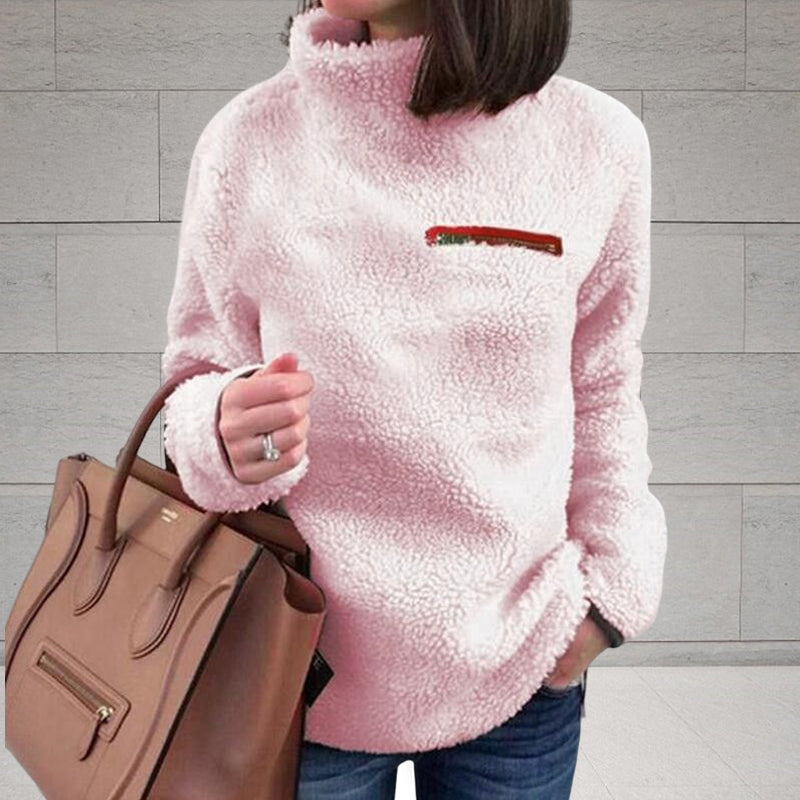 Thermopullover mit Rollkragen und Reißverschluss