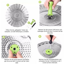 Laden Sie das Bild in den Galerie-Viewer, Klappbarer Dampfkorb aus Edelstahl