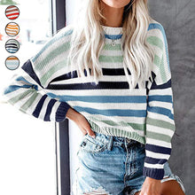 Laden Sie das Bild in den Galerie-Viewer, Herbst Gestreifter Pullover