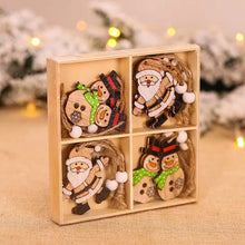 Laden Sie das Bild in den Galerie-Viewer, Weihnachtsschmuck aus Holz (12 Stück)