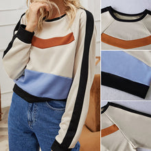 Laden Sie das Bild in den Galerie-Viewer, Stilvolles Langärmliges Sweatshirt mit Farbblockmuster