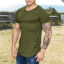 Laden Sie das Bild in den Galerie-Viewer, Schlankes einfarbiges T-Shirt für Herren mit Rundhalsausschnitt
