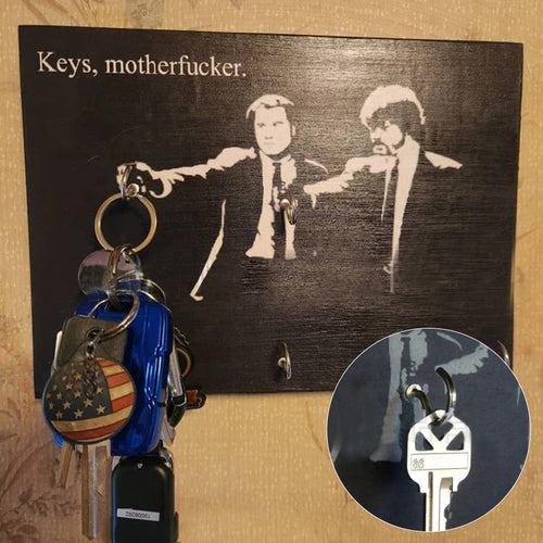 Wandmontierter Schlüsselanhänger aus Holz