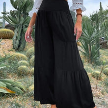 Laden Sie das Bild in den Galerie-Viewer, Sommerhose mit weitem Bein aus Baumwolle und Leinen