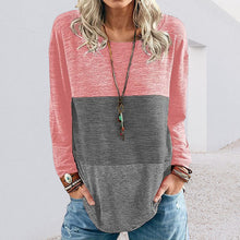 Laden Sie das Bild in den Galerie-Viewer, Kontrastierendes Langärmliges T-Shirt mit Rundhalsausschnitt