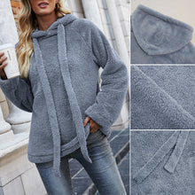 Laden Sie das Bild in den Galerie-Viewer, Einfarbiges Verdicktes Kapuzen-Sweatshirt