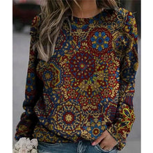 Laden Sie das Bild in den Galerie-Viewer, Bedrucktes Langarm-Sweatshirt mit Rundhalsausschnitt