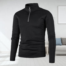 Laden Sie das Bild in den Galerie-Viewer, Einfarbiges Rollkragen-Sweatshirt mit Reißverschluss