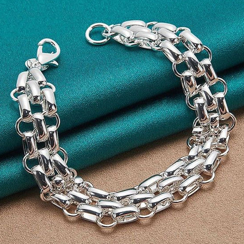 Doppelkettiges kariertes Knopfarmband