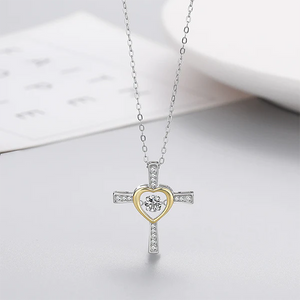 Zu meinem Seelenverwandten Kreuz und Herz Halskette
