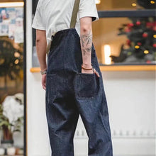 Laden Sie das Bild in den Galerie-Viewer, Vintage-Marine-Denim-Overall