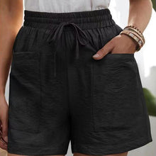 Laden Sie das Bild in den Galerie-Viewer, Einfarbige kurze Damenhose mit zwei Taschen