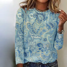 Laden Sie das Bild in den Galerie-Viewer, Langärmliges Bedrucktes T-Shirt für Damen