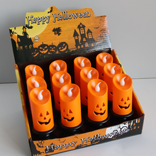Laden Sie das Bild in den Galerie-Viewer, Halloween LED Kürbiskerzenlicht