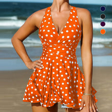 Laden Sie das Bild in den Galerie-Viewer, Konservativer Rock Polka Dot Badeanzug