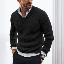 Laden Sie das Bild in den Galerie-Viewer, Schmaler Strickpullover mit V-Ausschnitt