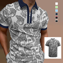 Laden Sie das Bild in den Galerie-Viewer, Herren Sommer stylisches bedrucktes Poloshirt