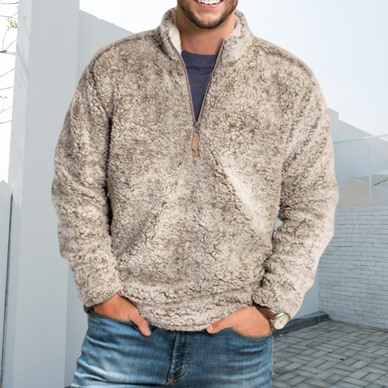 Lässiger Lockerer Verdickter Mantel mit Stehkragen für Herren