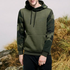 Lässiger Kapuzenpullover mit Camouflage-Farbblock