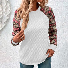 Laden Sie das Bild in den Galerie-Viewer, Karierte Patchwork-Sweatshirts für Damen
