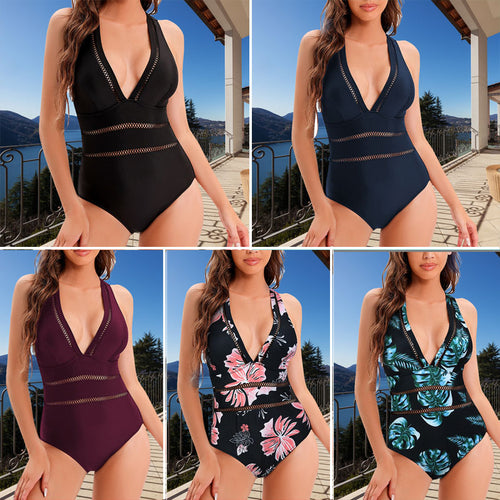 Sommerlicher Strandbikini mit V-Ausschnitt
