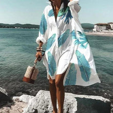 Laden Sie das Bild in den Galerie-Viewer, Damen Sommer Mode Hemdkleid