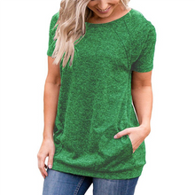 Laden Sie das Bild in den Galerie-Viewer, Lockeres lässiges schweißabsorbierendes T-Shirt für Damen mit Rundhalsausschnitt