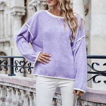 Laden Sie das Bild in den Galerie-Viewer, Lockerer Strickpullover mit Rundhalsausschnitt
