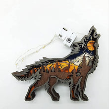 Laden Sie das Bild in den Galerie-Viewer, Kreative Wolf Totem Holzornamente