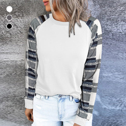 Lässiges Lockeres Langärmliges T-Shirt mit Rundhalsausschnitt