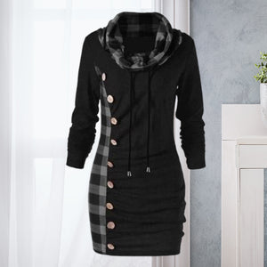 Hoodieförmiges Kariertes Kleid