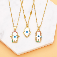Laden Sie das Bild in den Galerie-Viewer, Kreative Teufelsaugen-Halskette mit farbigen Diamanten