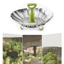 Laden Sie das Bild in den Galerie-Viewer, Klappbarer Dampfkorb aus Edelstahl