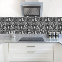 Laden Sie das Bild in den Galerie-Viewer, Kreative Fliesenaufkleber mit schwarzem Mosaik, 10 Stück