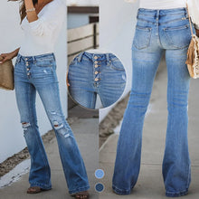 Laden Sie das Bild in den Galerie-Viewer, Zerrissene Jeans mit fünf Knöpfen