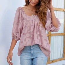Laden Sie das Bild in den Galerie-Viewer, Süßes T-Shirt aus Chiffon mit quadratischem Ausschnitt