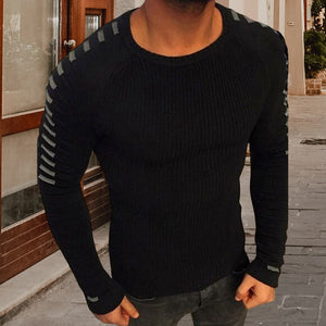 Langärmliger Strickpullover mit Rundhalsausschnitt