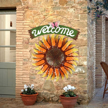 Laden Sie das Bild in den Galerie-Viewer, Vintage Metall Sonnenblume Willkommensschild Dekoration